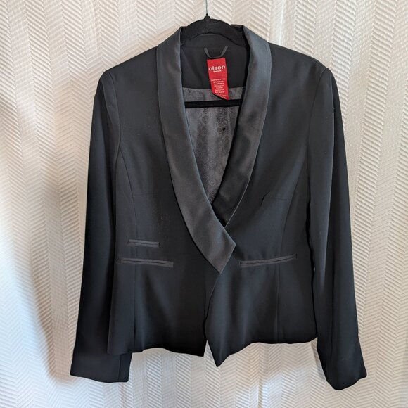 Olsen Europe Tuxedo Blazer Satin Lapel & Buttons Size 8 Tailored Classic - Picture 2 of 11